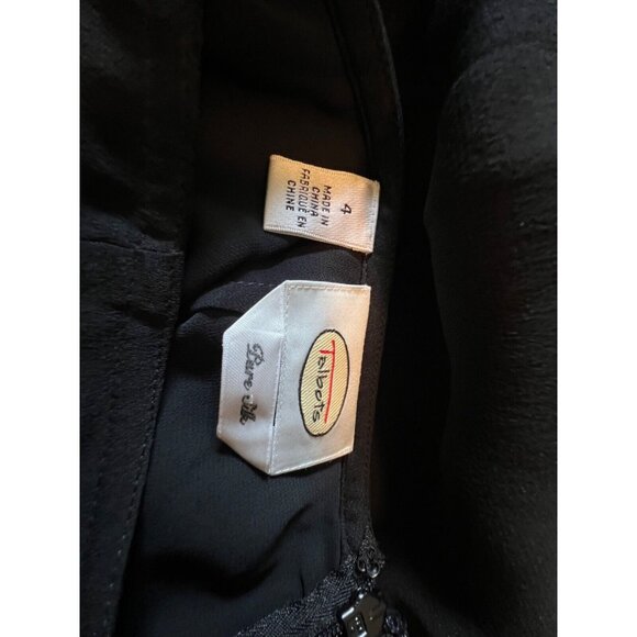 Talbots Long Maxi Skirt 4 Black SILK Back Pleat Classic Flat Front NWT $148 - Picture 8 of 12